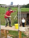 Home Close Hole Cave dig: Phil checking the wheel alignment