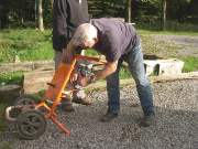 07OCT10: Mike Wilson fixes the concrete mixer