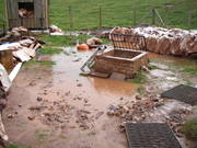 The flooded site