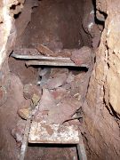 The top of Tollens' shaft block with rocks