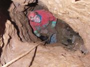 Jeff Price on the ledge in Tollens' Shaft.