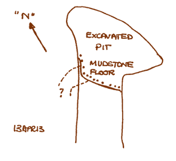 13APR13: sketch plan of the digging face